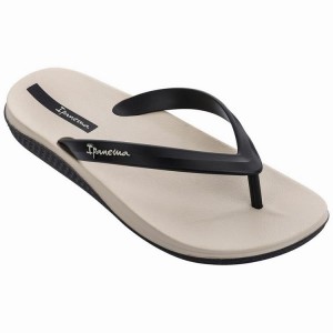 Chancletas Ipanema Ana Lapa Hombre Beige Negras | 81390FJES
