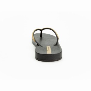 Chancletas Ipanema Ana Metallic III Niños Negras Doradas | 61754XVIF