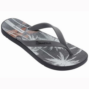 Chancletas Ipanema Arpoador Palm Hombre Negras Gris | 56870WBLY