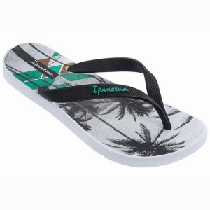 Chancletas Ipanema Arpoador Palm Hombre Blancas Negras | 71648ALKG