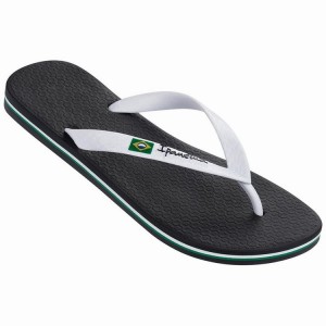 Chancletas Ipanema Classic Brazil II Hombre Negras Blancas | 97341ODQJ