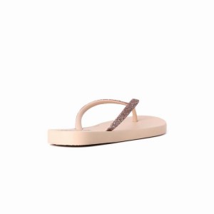 Chancletas Ipanema Glitter IV Niños Beige | 09758RYBL
