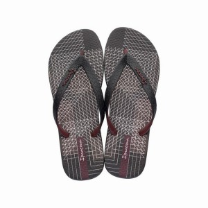 Chancletas Ipanema Parati II Hombre Negras Burdeos | 38412ZRYT