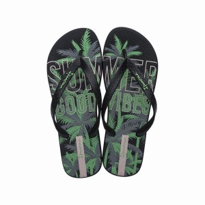 Chancletas Ipanema Summer Hombre Negras Verde | 72145HPNG